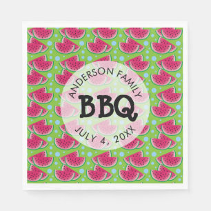 Wassermelone-Muster-Hintergrund-Familie GRILLEN Serviette
