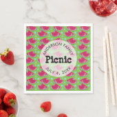 Wassermelone-Muster-Hintergrund-Familien-Picknick Serviette (Beispiel)