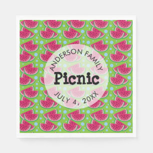 Wassermelone-Muster-Hintergrund-Familien-Picknick Serviette