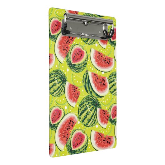Wassermelone-Muster Mini Klemmbrett (Schrägansicht)