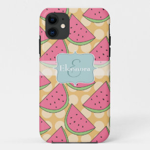 Wassermelone-Muster, orange Tupfen iPhone 11 Hülle