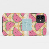 Wassermelone-Muster, orange Tupfen Case-Mate iPhone Hülle (Rückseite (Horizontal))