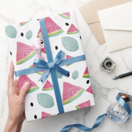 Wassermelone Muster Wasserfarbe Handgestrichen Geschenkpapier