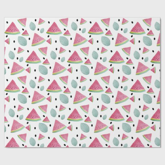 Wassermelone Muster Wasserfarbe Handgestrichen Geschenkpapier (Flach)