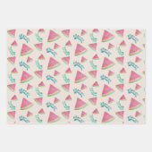 Wassermelone Muster Wasserfarbe Handgestrichen Geschenkpapier Set (Vorderseite 2)