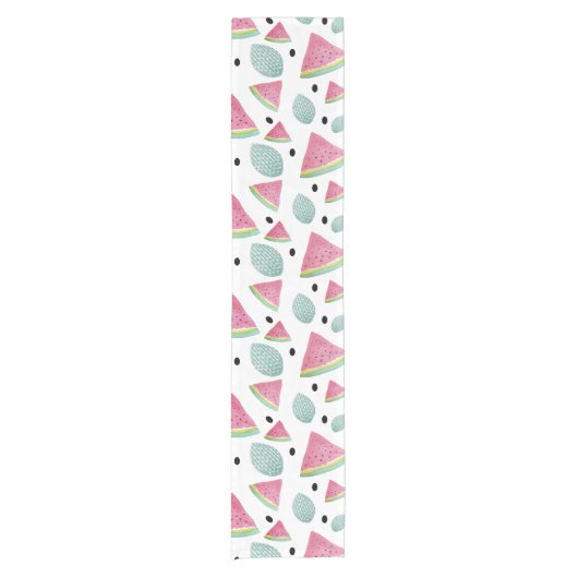 Wassermelone Muster Wasserfarbe Handgestrichen Kurzer Tischläufer (Vorderseite)