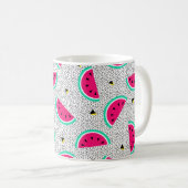 Wassermelone nahtlos Muster. Geometrischer Retrost Kaffeetasse (VorderseiteRechts)