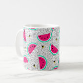 Wassermelone nahtlos Muster. Geometrischer Retrost Kaffeetasse (Vorderseite Links)