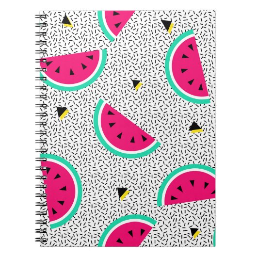 Wassermelone nahtlos Muster. Geometrischer Retrost Notizblock (Vorderseite)