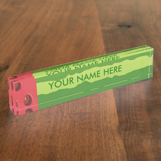 Wassermelone Namensplakette (Seite)