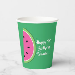 Wassermelone Niedlich Kids 1. Geburtstag Pappbecher