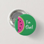 Wassermelone Niedlich Kids 1st Birthday Button But (Vorne & Hinten)