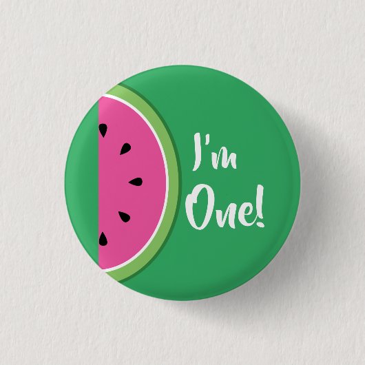 Wassermelone Niedlich Kids 1st Birthday Button But (Vorderseite)