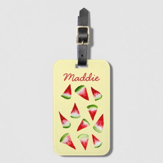 Wassermelone niedliche Früchte Gepäckanhänger (Vorderseite Vertikal)
