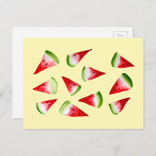 Wassermelone niedliche Früchte Postkarte (Vorne/Hinten)