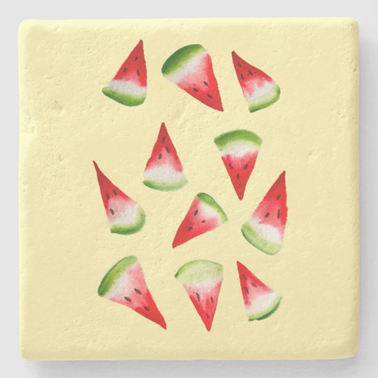 Wassermelone niedliche Früchte Steinuntersetzer (Vorderseite)