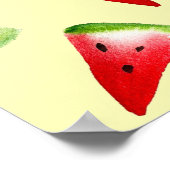 Wassermelone niedliches Fruchtposter Poster (Ecke)