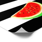 Wassermelone, Obstposter, BLACK-Streifen Poster (Ecke)