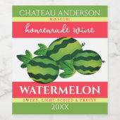 Wassermelone Obstwein personalisiert Weinetikett (Einzelnes Label)