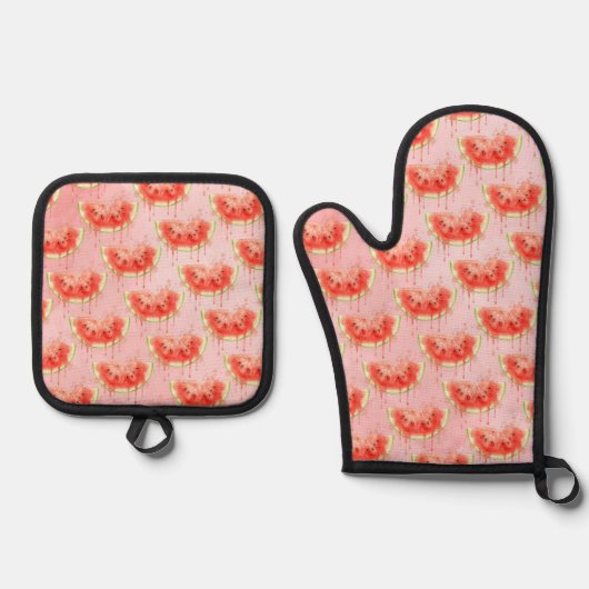Wassermelone Ofenhandschuh & Topflappen-Set (Vorderseite)