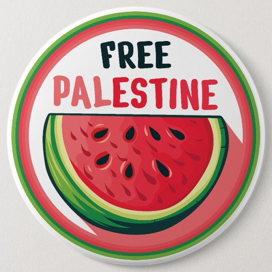 Wassermelone Palästina Freie Colorfull Button (Vorderseite)