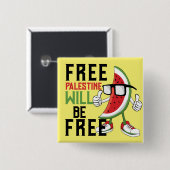 Wassermelone Palästina Freiheit Button (Vorne & Hinten)