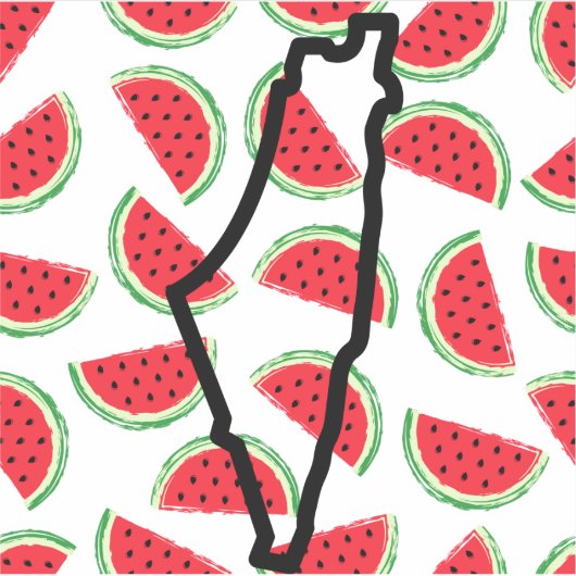 Wassermelone Pali 3x3 Aufkleber (Vorderseite)