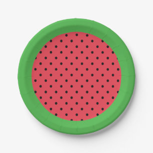 Wassermelone Papier Teller, Sommerfrucht grün rosa Pappteller