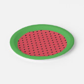 Wassermelone Papier Teller, Sommerfrucht grün rosa Pappteller (Schrägansicht)