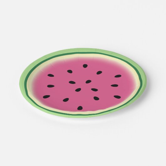 Wassermelone-PapierTeller Pappteller (Schrägansicht)