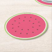 Wassermelone-PapierUntersetzer Runder Pappuntersetzer (Angewinkelt)