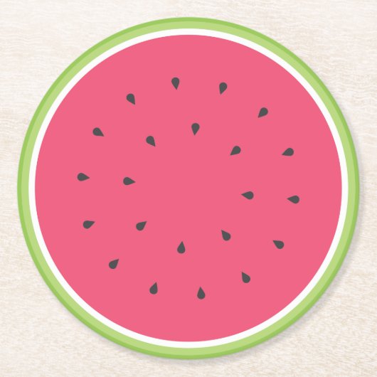 Wassermelone-PapierUntersetzer Runder Pappuntersetzer (Vorderseite)