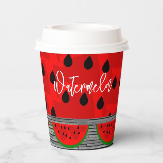 Wassermelone Pappbecher (Rückseite)