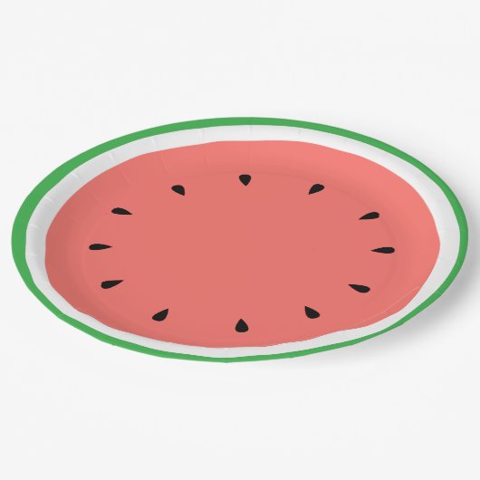 Wassermelone Pappteller (Schrägansicht)