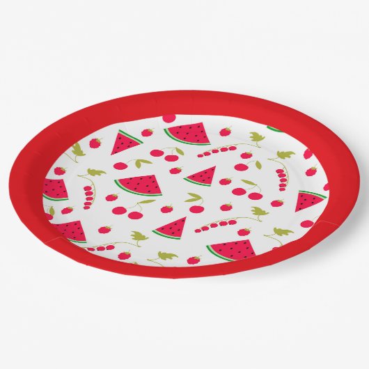 Wassermelone Pappteller (Schrägansicht)