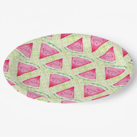 Wassermelone Pappteller (Schrägansicht)
