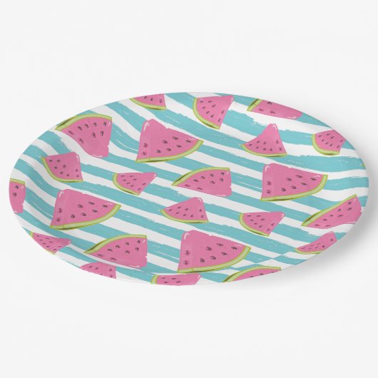 Wassermelone Pappteller (Schrägansicht)