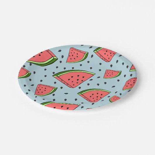 Wassermelone Pappteller (Schrägansicht)