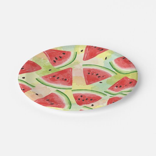Wassermelone Pappteller (Schrägansicht)