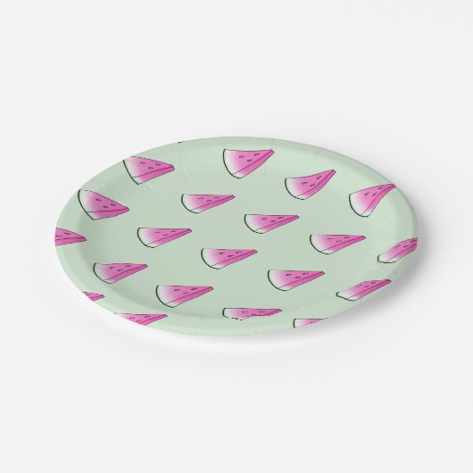 Wassermelone Pappteller (Schrägansicht)