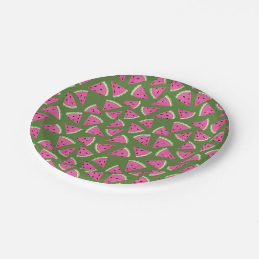 Wassermelone Pappteller (Schrägansicht)