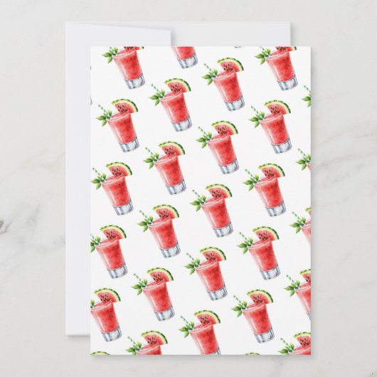 Wassermelone Party Drinks Einladung (Rückseite)