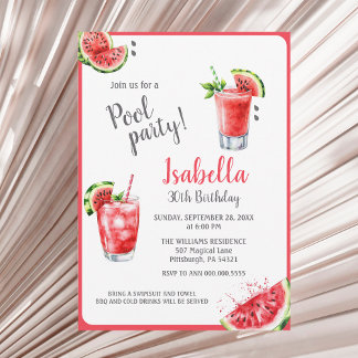 Wassermelone Party Drinks Einladung