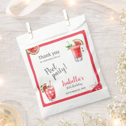 Wassermelone Party Drinks Geschenktütchen (Ausgeschnitten)