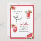 Wassermelone Party Drinks Save The Date (Vorderseite)