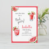 Wassermelone Party Drinks Save The Date (Stehend Vorderseite)