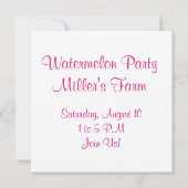Wassermelone Party Einladung (Rückseite)