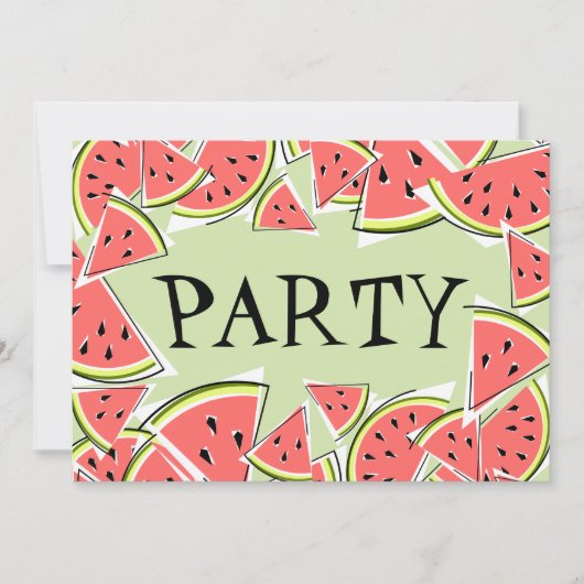 Wassermelone Party Einladung (Vorderseite)