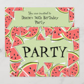Wassermelone Party Einladung (Vorne/Hinten)