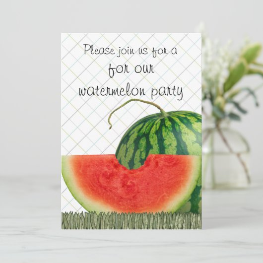 Wassermelone-Party lädt ein Einladung (Stehend Vorderseite)
